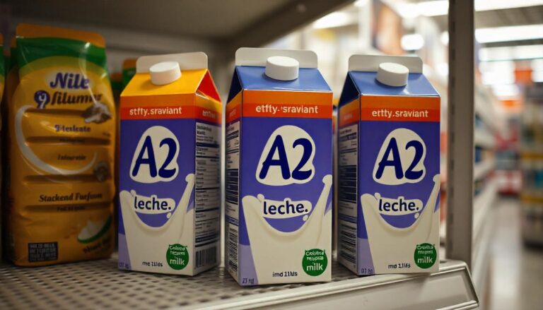 Bricks de leche A2 en el Supermercado